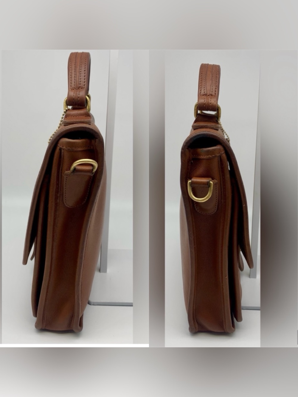 Coach Vintage Station Bag 5130 British Tan USA Leather Crossbody 1995 - Picture 5 of 16